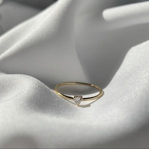 Heart Cubic Zirconia Gold Ring